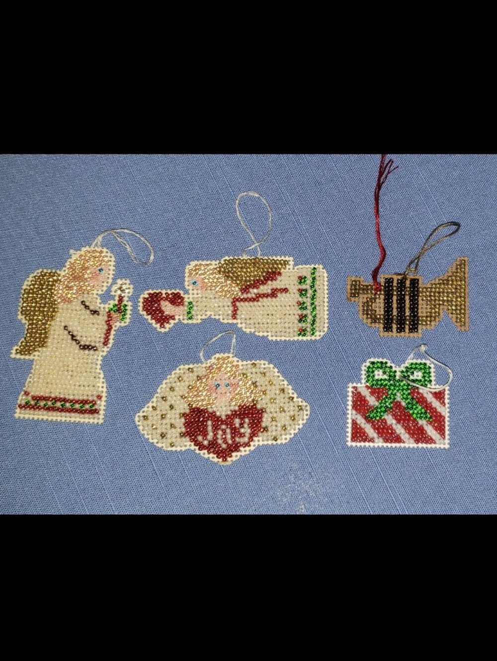Mill Hill Christmas Glass Beaded OrnamentsLot Of Five (5)